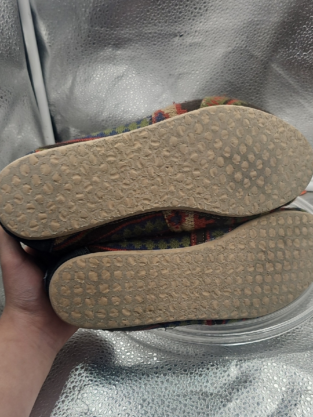 O Mult Colored Print Toms Slip On Sz W8.5 With Dustbag - Picture 5 of 5